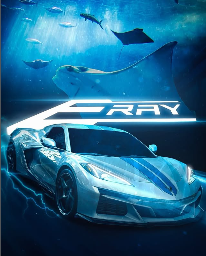 image of compositied sports car in a marine environment