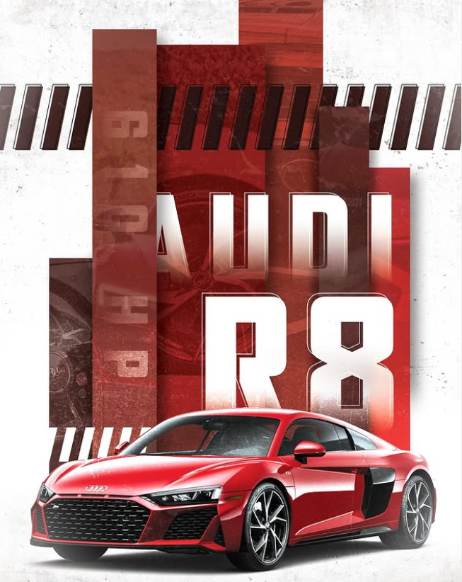 fan art poster of an audi sports car